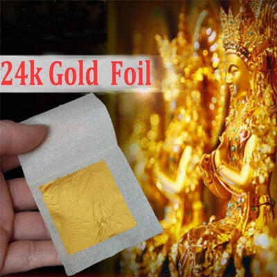 

10Sheets Gold Foil Leaf 99 24K Food Cake Decor Edible Face Beauty Gilding