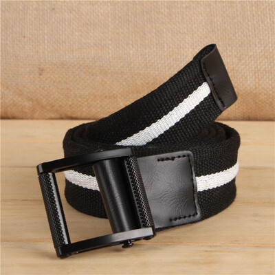 

Unisex belt Quality weaving canvas Alloy smooth buckle Men belt outdoor casual cowboy pants Men&Women belt