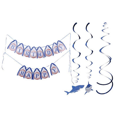 

Greensen Shark Theme Spiral Banner Party Decorations Graduation Party Supplies Decorations