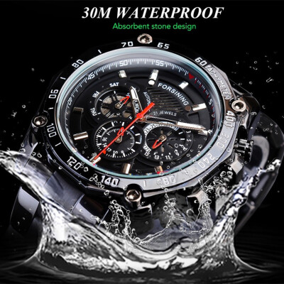 

Gobestart Waterproof Three Eye Six Needle Automatic Mechanical Mens Steel Belt Watch