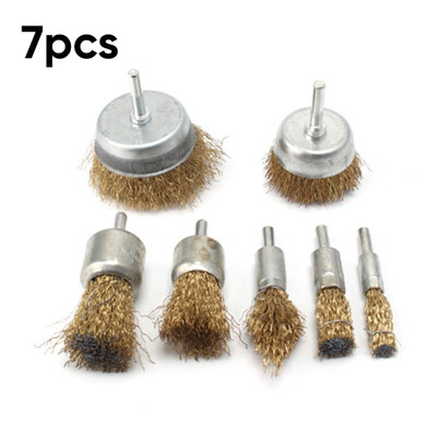 

7pcsSet Drill Wire Brush Wheel Cup Metal Cleaning Rust Remover Sanding Kit 2019