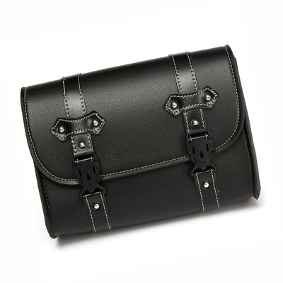 

Leather Motorcycle Saddle Luggage Side Back Tail Pouch Tool Storage Bag Black