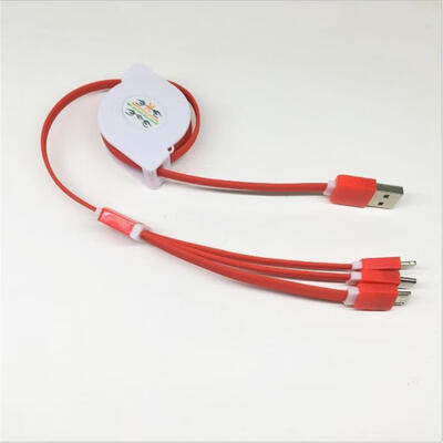 

Retractable Charge Cable Type C Micro USB Lightning Charge Cord-1m