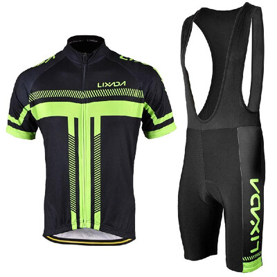 

Mens Short Sleeve Cycling Jersey Padded Bib Short Set Cycling Cloth Set
