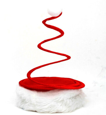 

Decorated Christmas Tree Spiral Spring Santa Hat Christmas Tree Coil Spring Hat