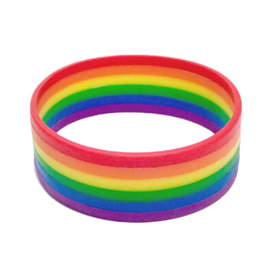 

Gay Pride Bracelet Charm Rainbow Pride Wristband Silicone Rubber Lesbian Bangle