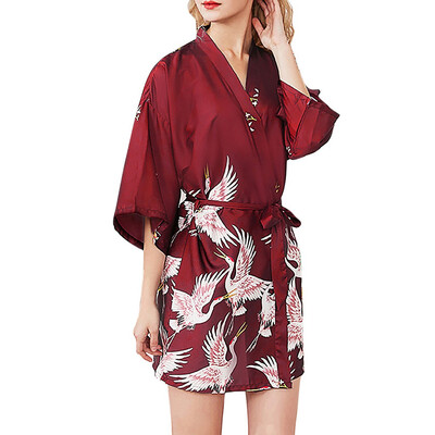 

Toponeto Women Simulation Silk Ladies Pajamas Lingerie Robe Bathrobe Bride Dressing Gown