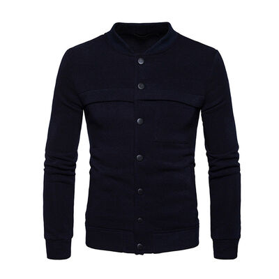 

Mens Winter Casual Warm Sweatshirt Coat Jacket Buttons Front Outwear Sweater