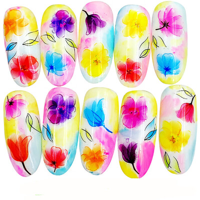 

Toponeto Womens DIY Nail Sticker Water Transfer Stickers Finger Nail Art Decals