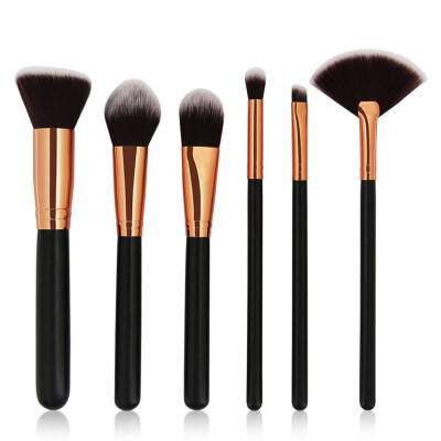 

〖Follure〗6PCS1Set Cosmetic Makeup Brush Brushes Set Foundation Powder Eyeshadow BK