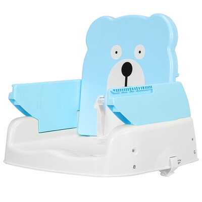 

Adjustable Height Portable Folding Booster Toddler Chair Tray-Blue