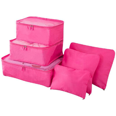 

6pcsset Lightweight Luggage Travel Bags Men&Women Packing Cubes Organizer Compression Pouches Fashion Double Zipper Waterpro