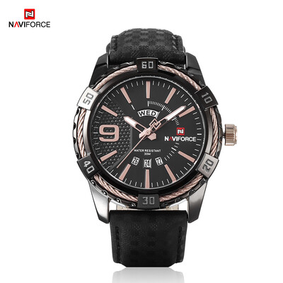 

NAVIFORCE 9117L Male Wristwatch Water-resistance Business Quartz Watch with Date Week Display