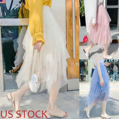 

US Women Adult Lady Tutu Tulle Skirt Fancy Skirt Dress Up Party Causal Dress