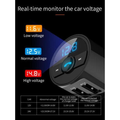 

Bluetooth Car USB Charger FM Transmitter Radio Adapter MP3 Player Quick Charge