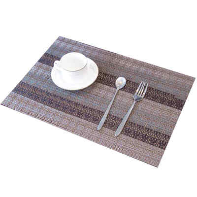 

PVC European Style Western Food Table Mat Thermal Insulation Placemat Woven Desk Table Carpet