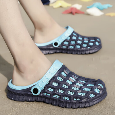 

Sandals big-headed slippers mens Korean version half-slippery sandy beach breathable&slippery soft-soled summer hollow shoe