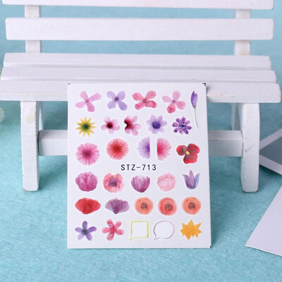 

24pcs Watercolor Floral Nail Art Decals DIY Manicure Water Transfer Sticker