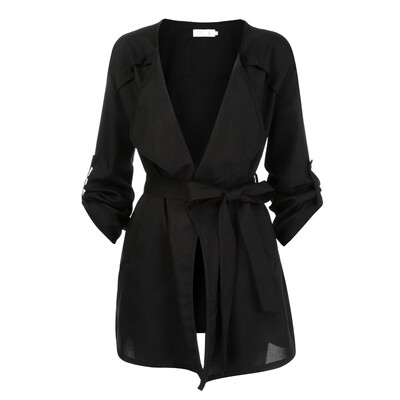 

Toponeto Women Loose Long Sleeve Solid Coat Tops Jacket Windbreaker Parka Outwear