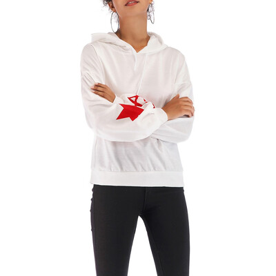 

Tailored Womens Autumn Long Sleeve Pentagram Print Drawstring Hooded Casual Sweater