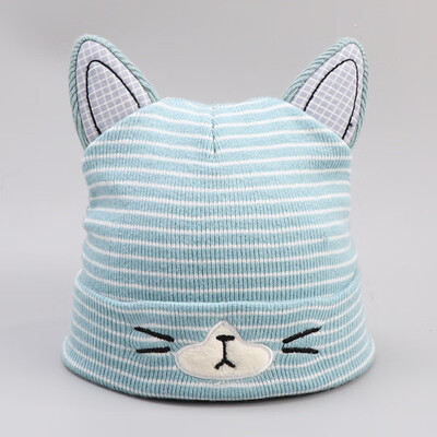 

Dong Yuns new Joker Knitted Cotton Turtleneck Hat Cute Cat Cartoon Ear Baby Hat for Men&Women