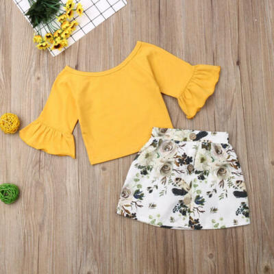 

Toddler Kid Baby Girl Summer Top T-shirtSkirt Dress Outfit Set Clothes 2pcs Set