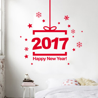 

Tailored New Year 2017 Merry Christmas Wall Sticker Home Shop Windows Decals Decor