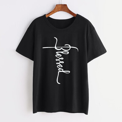 

Nomeni Fashion Womens Girls Plus Size Print Tees Shirt Short Sleeve Cotton Blouse Tops