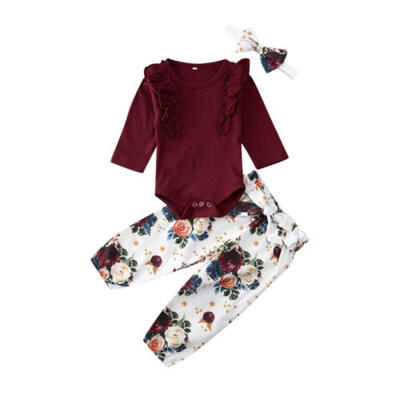 

UK Sweet Toddler Baby Girl Jumpsuit Tops Pants Autumn Winter Clothes Set 0-18M