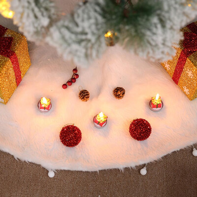 

Christmas Tree Skirt Fur Festive Xmas Floor Decor Ornament Christmas Decorations