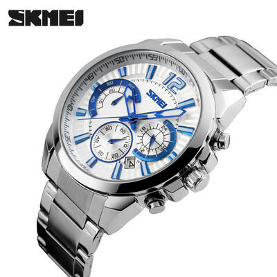 

SKMEI 9108 Male Quartz Watch Casual Waterproof Business Wristwatch Multifunctional Stopwatch For Men