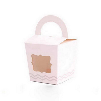 

FUNNYBUNNY 24pcs Single Cupcake Boxes Individual Containers With Handle&PVC Window Disposable Kraft Paper Cupcake Holders