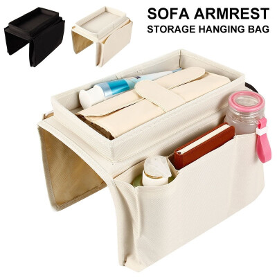 

Couch Sofa Armrest Organiser with Cup Holder Tray Chair TV Remote Holder Bedside Storage Pocket Bag