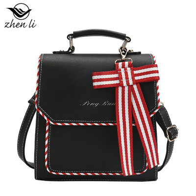 

Sweet lady new pu girls backpack bow backpack female