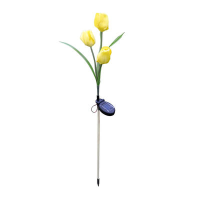 

3 Heads Solar Power LED Simulation Tulip Light Garden Yard Landscape Lamp