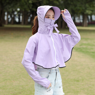 

Sunscreen woman short coat new shawl long sleeve UV protection electric car sunscreen suit thin student Korean version