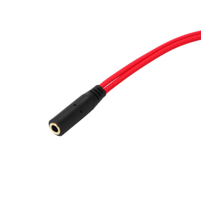 

18cm 35mm Audio Conversion Line 2 Male to 1 Female AUX Cord Two in One Computer Headset Microphone Cable Red