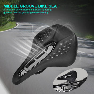 

Greensen Durable Black PU Leather Bicycle Cycling Seat Cushion Saddle For Mountain Road Bike