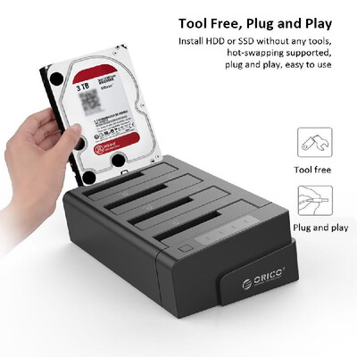 

ORICO 6648US3 HDD Docking Station 4-Bay USB 30 2535 inch SATA External Hard Drive Dock Off-line Clone Docking Station