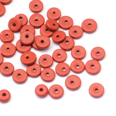 

Disc Cinnabar Beads FireBrick 78x2mm Hole 2mm