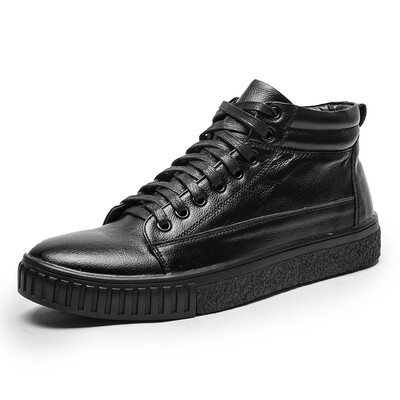 

New high-top shoes mens trend shoes Korean winter mens shoes leather mens cotton shoes warm plus velvet 14533