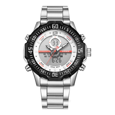 

WEIDE WH6105 Dual Display Quartz Digital Men Watch Multifunctional Sports 3ATM Waterproof Big Dial Large Face Stopwatch Timer Week