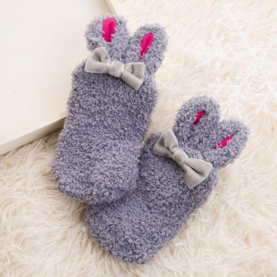 

Winter Coral Fleece Baby Girls Socks Newborn Soft Cute Rabbit Baby Socks Thickening Soft Cute Bunny Ear