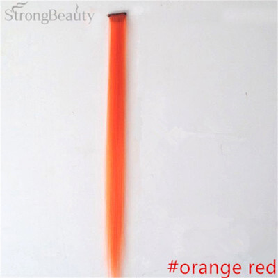 

StrongBeauty Women Colorful Extension Long Synthetic Clip In Straight Hairpiece Party Highlights Punk Hair Pieces