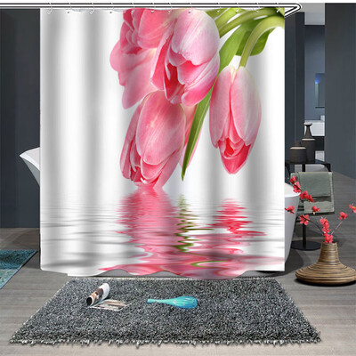 

Gobestart Popular Waterproof Shower Curtain With 12 Hooks Printed Bathroom 180x180cm