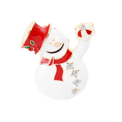 

2020 New Christmas Tree Deer Snowman Bell Brooch Pin Crystal Santa Claus Christmas Brooch Xmas Party Gift Jewelry