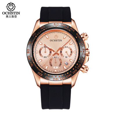 

Augustus OCHSTIN multi-function three-eyed calendar multi-function silicone mens watch mens watch