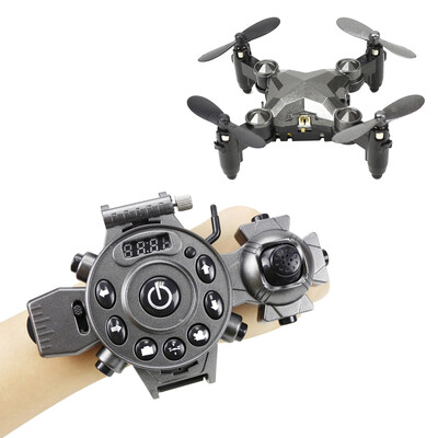 

Watch Control RC Drone Mini Foldable Quadcopter Altitude Hold G-sensor Control Headless Mode One Key Return High Medium Low Sp