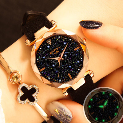 

Womens Watch Female Student Waterproof Fashion Korean Simple Leisure Starry Sky with Quartz Watch