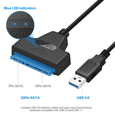 

Type C to SATA Adapter Converter Cable 22Pin Drive Free 25" SATA HDD SSD for Laptop